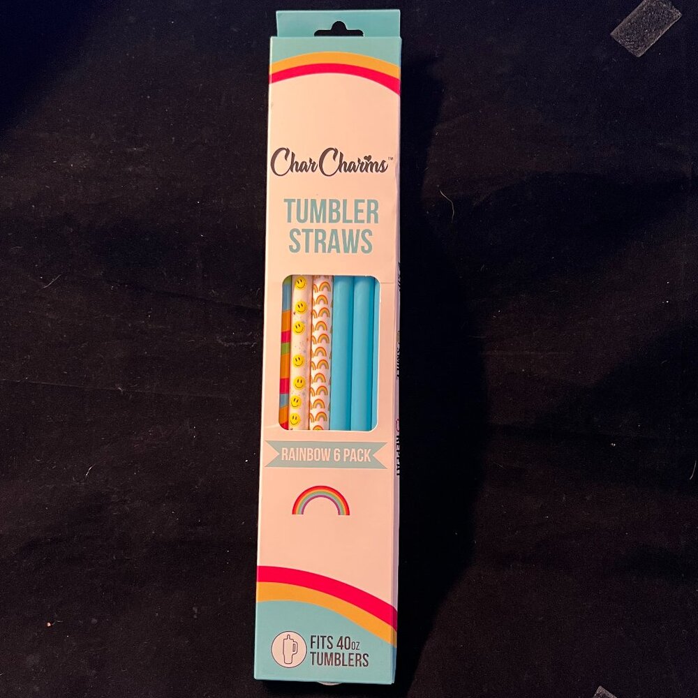 Char Charms Straws Fits The 40 oz Stanley Rainbow 6 Pack NWT